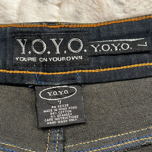 Vintage Y2K Y.O.Y.O. Black Abstract Design Jeans Sz-7 - Picture 8 of 11